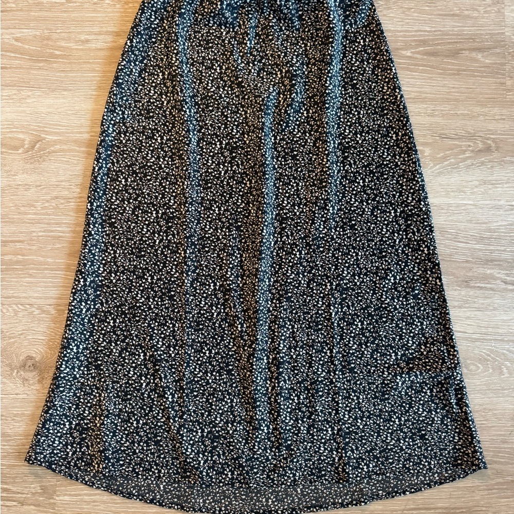 Elegant Black and White Women's Silk Style Skirt